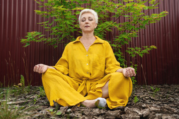 Engaging in a peaceful meditation experience surrounded by the serene beauty of nature