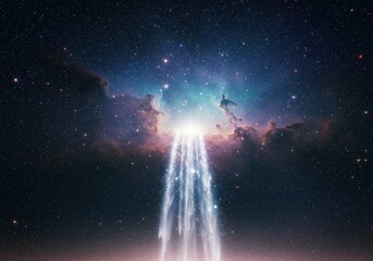 Cosmic fountain erupting from nebula