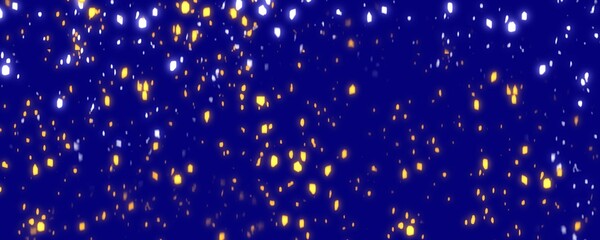 abstract blue background, snow gold flakes