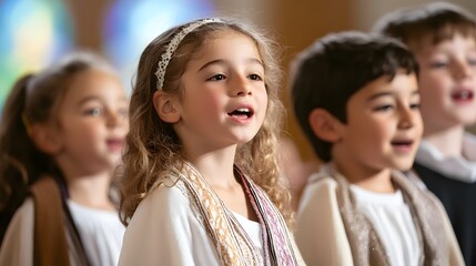 Obraz premium Children singing in a choir.