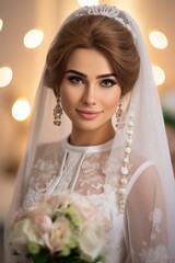 Portrait of a beautiful happy arab bride