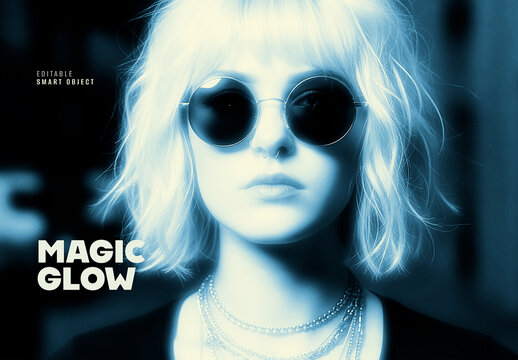 Magic Glow Photo Effect Mockup