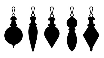 Set of christmas bulb silhouette vector art