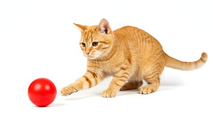 cat playing ball