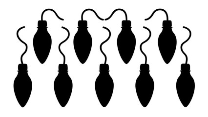 Set of christmas bulb silhouette vector art