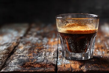 a cup of brewed coffee on the wooden surface