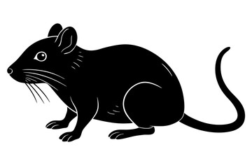 Rat Silhouette – Simple Rodent Line Art Vector