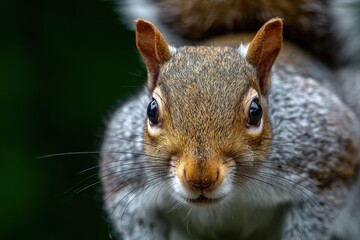 Obraz premium A Grey Squirrel captured in a garden in North Yorkshire England