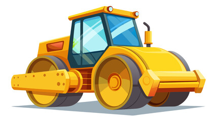  Construction Road Roller &ndash; Heavy Vehicle Cartoon Vector