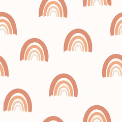 Hand-drawn rainbow illustration vector. Vector illustration design for fashion fabrics, textile graphics, and prints. Rainbow seamless pattern.