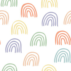 Hand-drawn rainbow illustration vector. Vector illustration design for fashion fabrics, textile graphics, and prints. Rainbow seamless pattern.