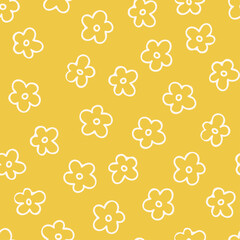 Hand-drawn flowers seamless pattern print design. Vector illustration design for fashion fabrics, textile graphics and prints.	
