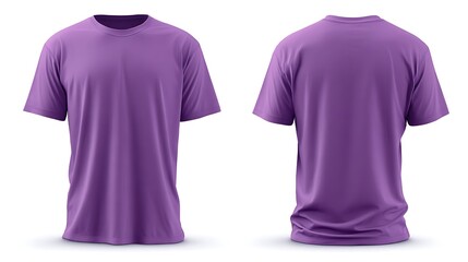 purple Shirt Design Template. Red t-shirt mock up, front and back view, isolated. Plain red shirt mockup. Tshirt design template .