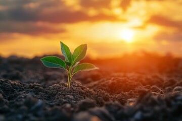 Hope flourishes as a young plant thrives in vibrant, lush fields filled with life and promise.