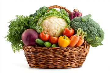 a basket filled with lots of different types of vegetables