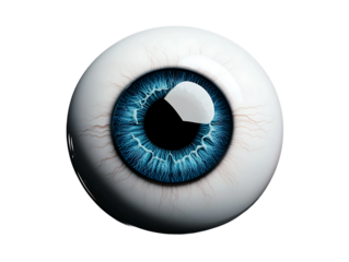 3D Of Realistic Blue Eye on Transparent Background