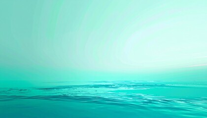 Obraz premium Serene Aqua Seascape: Calm Ocean Under a Turquoise Sky