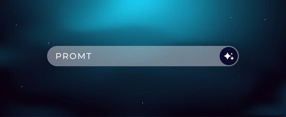Artificial intelligence search bar with the word prompt, featuring a star symbol on the right side.