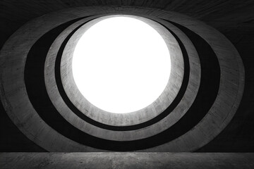 a black and white photo of a circular window