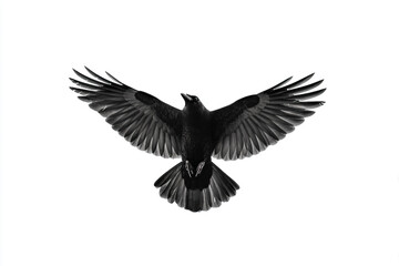 a black bird flying through the air