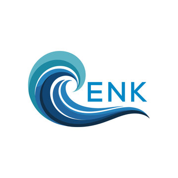 ENK  Abstract Wave Logo with Blue Gradient and Modern , ENK  Later Logo , Creative Ocean Wave Logo Design with ENK Text.

