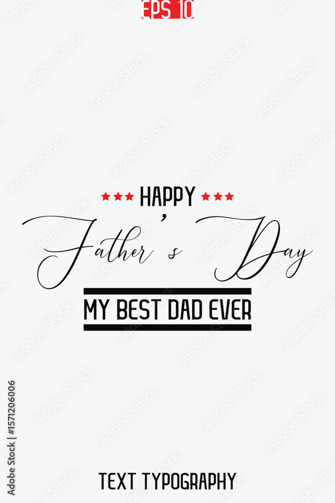 Fototapete happy father's day stylish modern typescript text vertical template