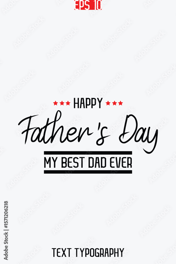 Fototapete happy father's day stylish modern typescript text vertical template