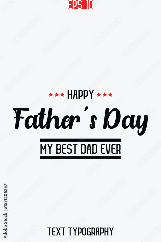 Fototapete happy father's day stylish modern typescript text vertical template