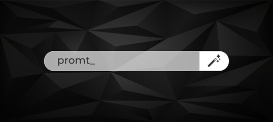 Search bar for ai prompt input featuring icon. design emphasizes ai functionality and innovation.