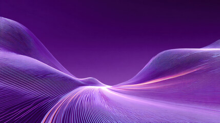 Abstract Purple Digital Wave Background with Glowing Particles