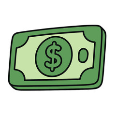 Cartoon Dollar Bill Icon