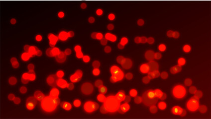 Red Glowing Bokeh Abstract Background on Dark Gradient.

