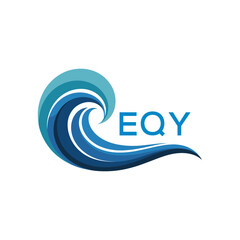 EQY  Abstract Wave Logo with Blue Gradient and Modern , EQY  Later Logo , Creative Ocean Wave Logo Design with EQY Text.
