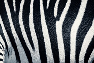 Intriguing monochrome abstract texture showcasing the unique striped pattern of wild zebra skin