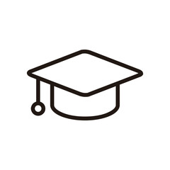 Graduation cap of Education and Learning web icons in line style. School, university, textbook, learning. Vector illustration.
