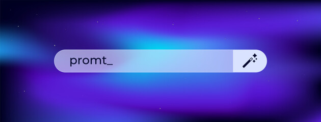 Ai inspired search prompt bar featuring a magic wand icon symbolizing transformation in digital tech.