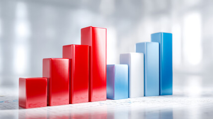 Colorful bar graph illustrating data growth and trends