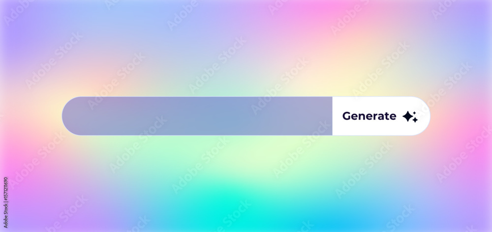Poster ai progress bar showcasing a sleek generate button, perfect for artificial intelligence applications