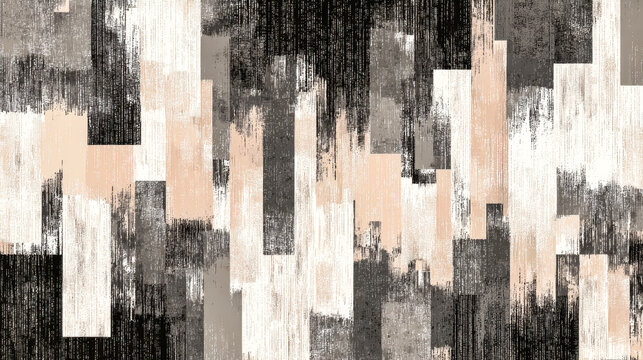 Abstract geometric pattern with neutral tones and textured rectangular shapes