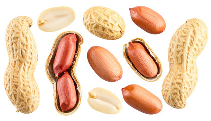 Peanut Nuts Isolated on White Background