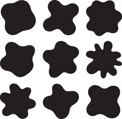 Hand Drawn Organic Blob Vector Set in Minimalist Abstract Style
