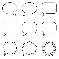 Collection of speech bubbles and thought balloons comic
