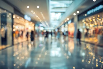 Blurred abstract background with bokeh and an out of focus department store