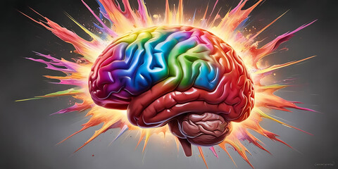 Labeled diagram of human brain anatomy with parts and neurological pathways

