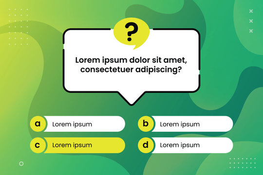 Quiz menu test questions menu choice trivia game. Quiz interface layout for web and mobile app with quizzes question and answer screen. Trivia game template