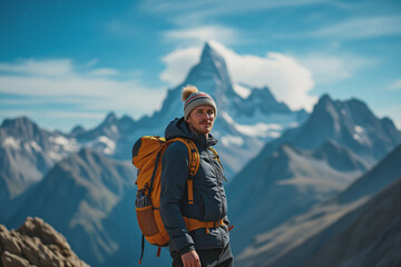 Smiling Mountaineer in Cold Mountain Region