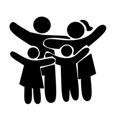 family pictogram silhouette vector