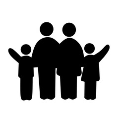 family pictogram silhouette vector
