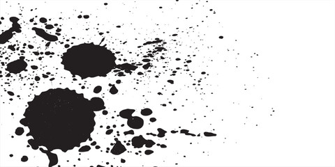 Vector paint brush strokes, ink splatters, grunge lines and artistic design elements. Dirty overlays, watercolor splashes, black silhouettes and torn paper set. Social media business banner art