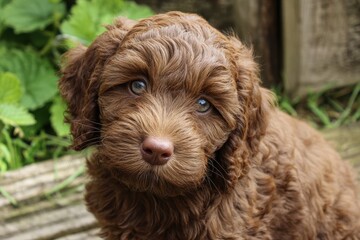 Fototapeta premium Brown cockapoo puppy named Nelli